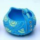 Washable Terracotta Modern Swan Diya Tealight T-Light Holder - Blue